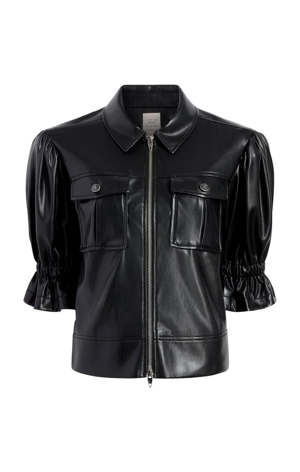Women Cinq Sept Jackets Lite Vegan Leather Holly Jacket Black