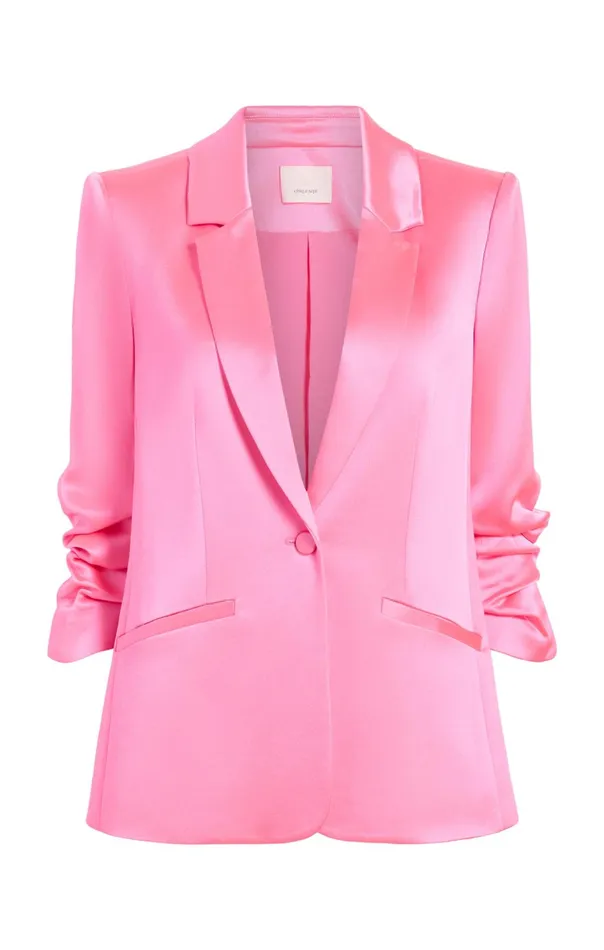 Women Cinq Sept Jackets Satin Kylie Blazer Electric Pink