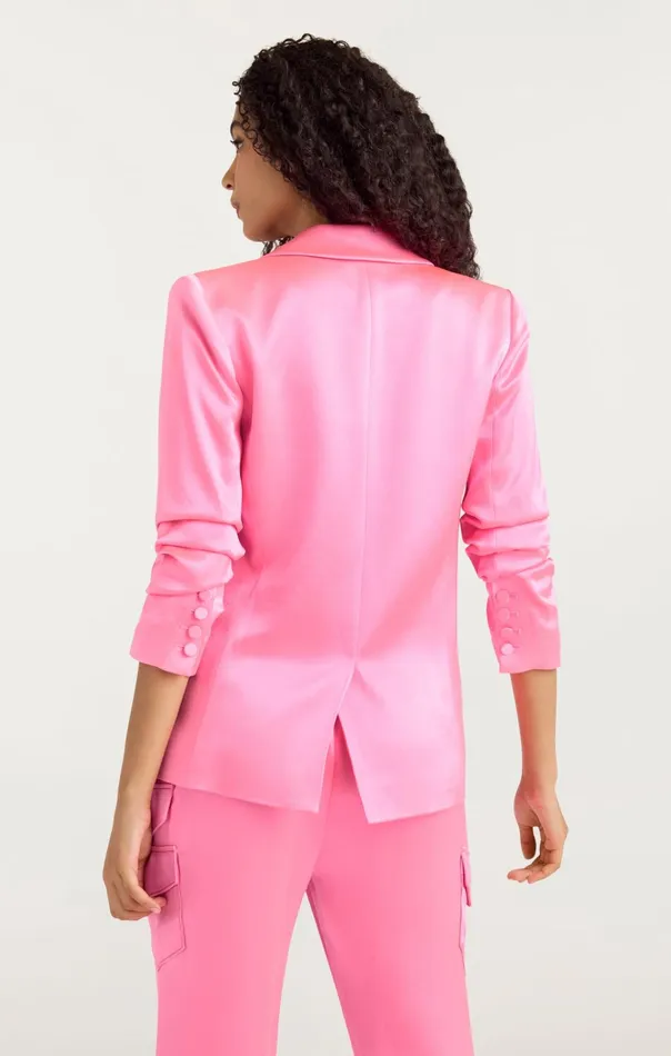 Women Cinq Sept Jackets Satin Kylie Blazer Electric Pink