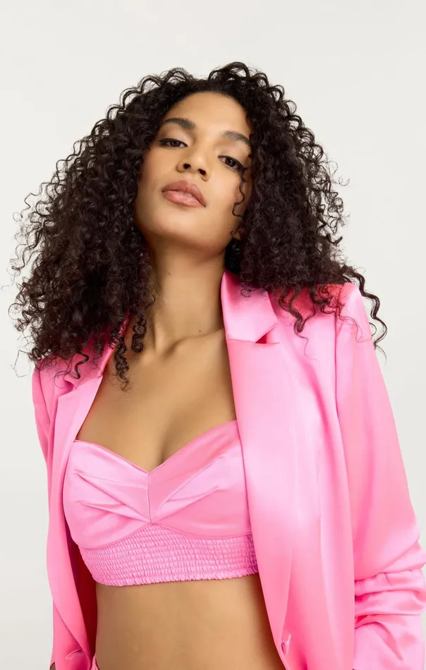 Women Cinq Sept Jackets Satin Kylie Blazer Electric Pink