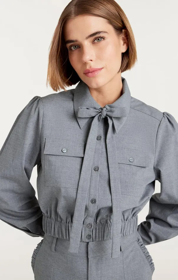 Women Cinq Sept Long Sleeve Tops Francesca Top Steel Grey