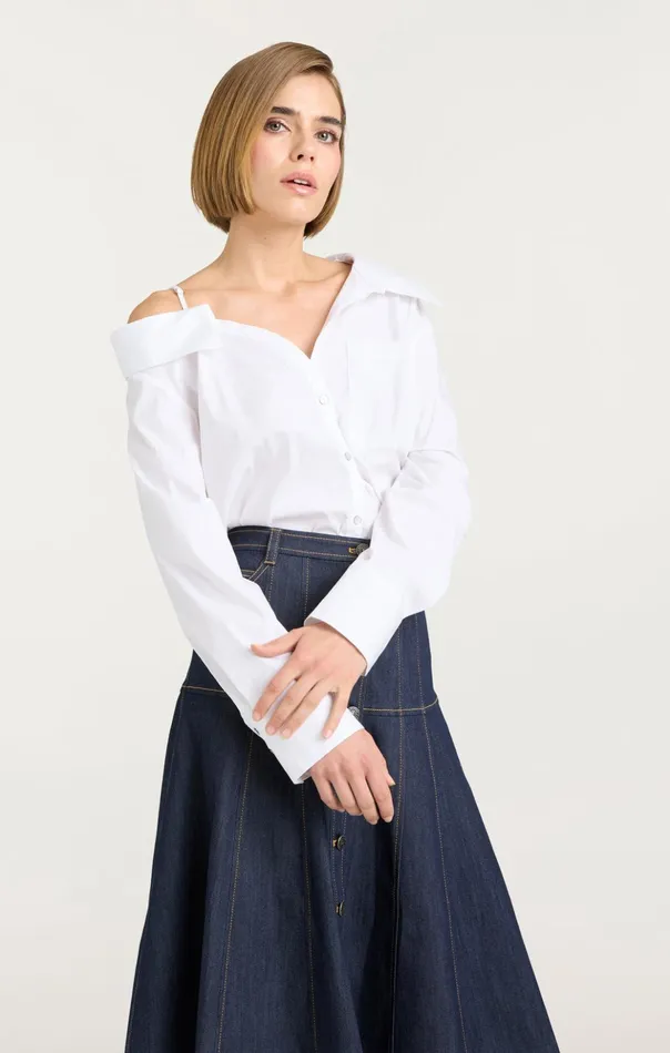 Women Cinq Sept Long Sleeve Tops Georgina Top White