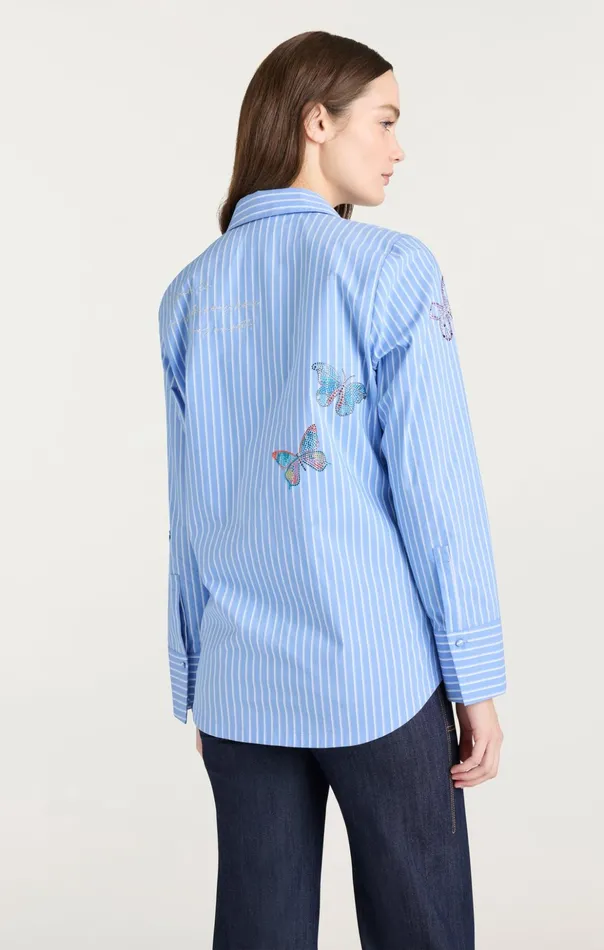 Women Cinq Sept Long Sleeve Tops Lisa Top French Bluewhite