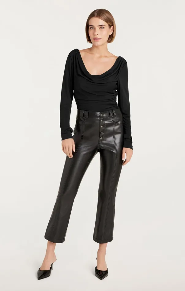 Women Cinq Sept Long Sleeve Tops Long Sleeve Cherise Top Black