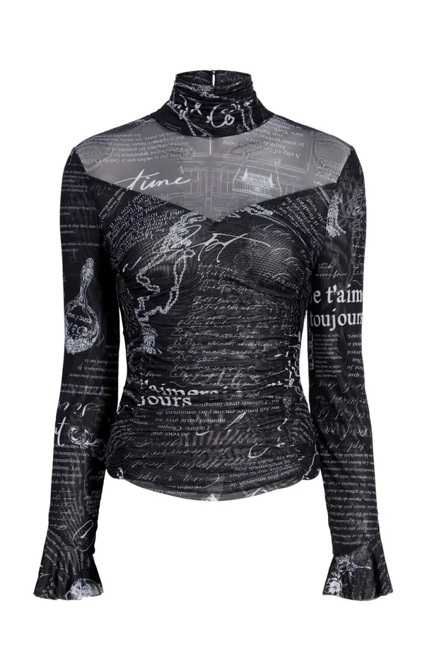 Women Cinq Sept Long Sleeve Tops Lucy Top Blackwhite