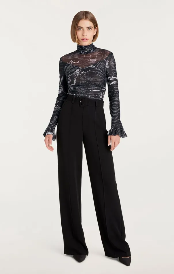 Women Cinq Sept Long Sleeve Tops Lucy Top Blackwhite