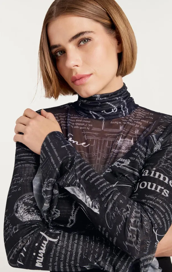 Women Cinq Sept Long Sleeve Tops Lucy Top Blackwhite