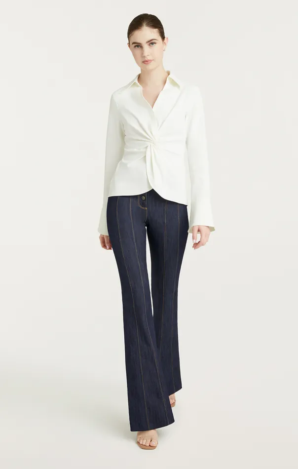 Women Cinq Sept Long Sleeve Tops Mckenna Top Ivory