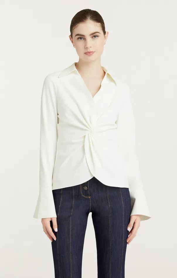 Women Cinq Sept Long Sleeve Tops Mckenna Top Ivory