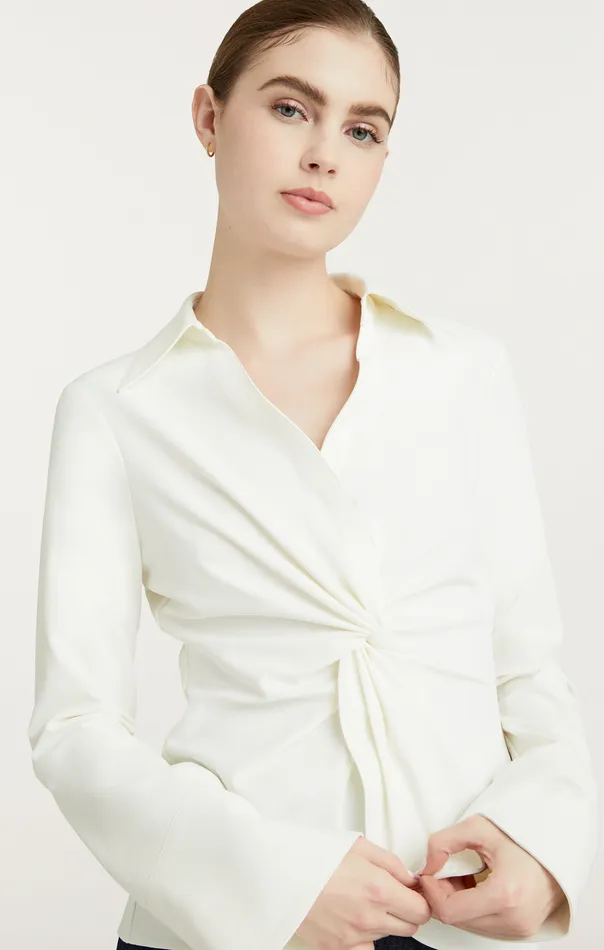Women Cinq Sept Long Sleeve Tops Mckenna Top Ivory