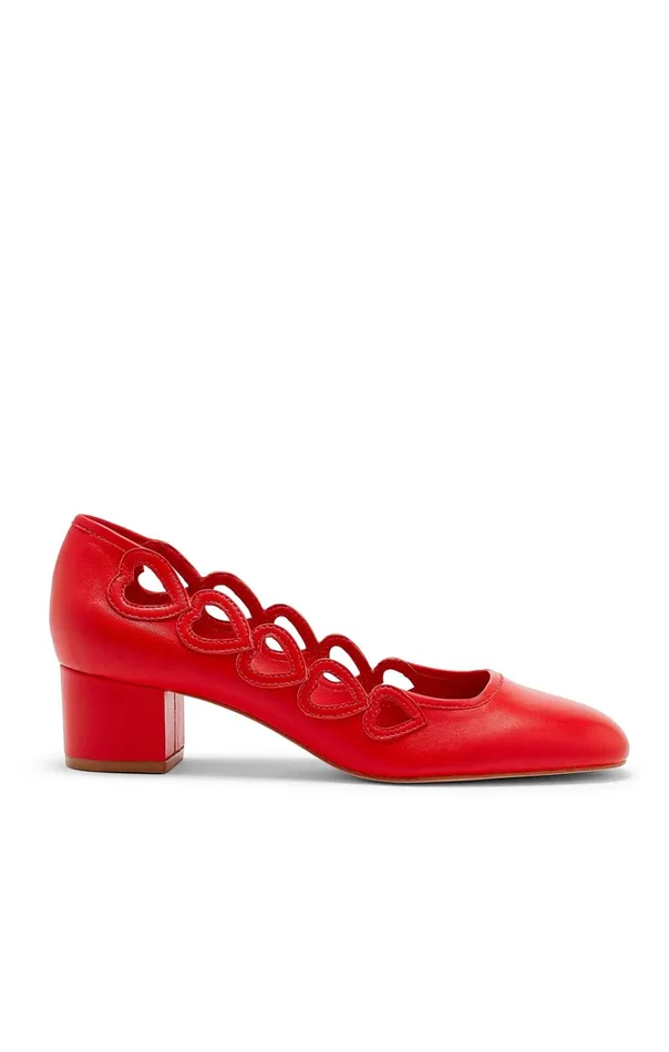 Women Cinq Sept Martine Block Heel Pump Cardinal