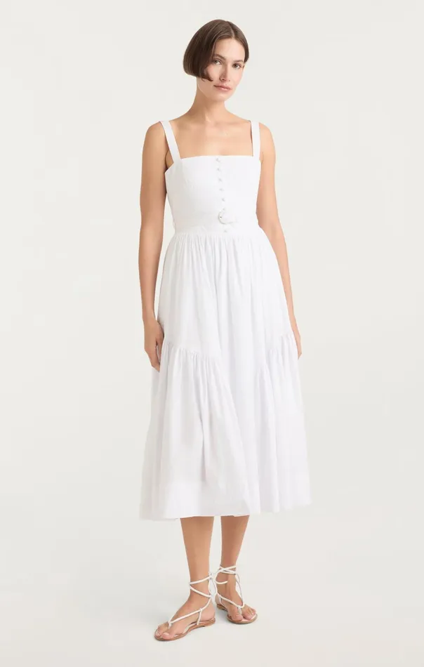 Women Cinq Sept Midi Amber Dress White