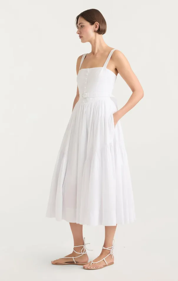 Women Cinq Sept Midi Amber Dress White