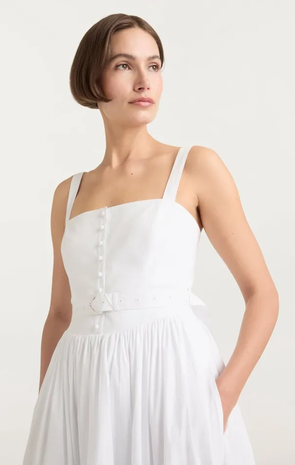 Women Cinq Sept Midi Amber Dress White
