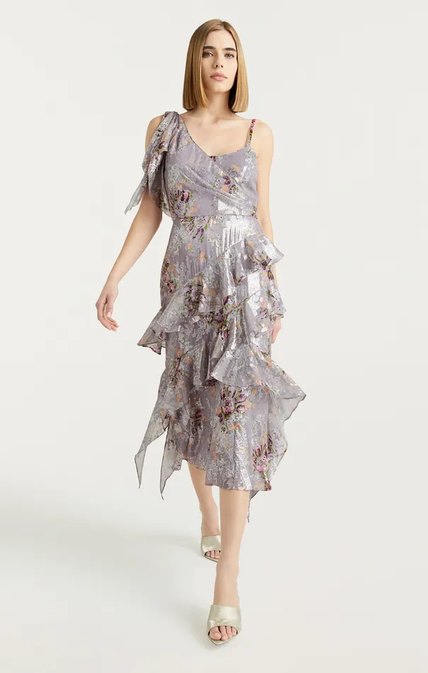 Women Cinq Sept Midi Trevor Dress Grey Multi