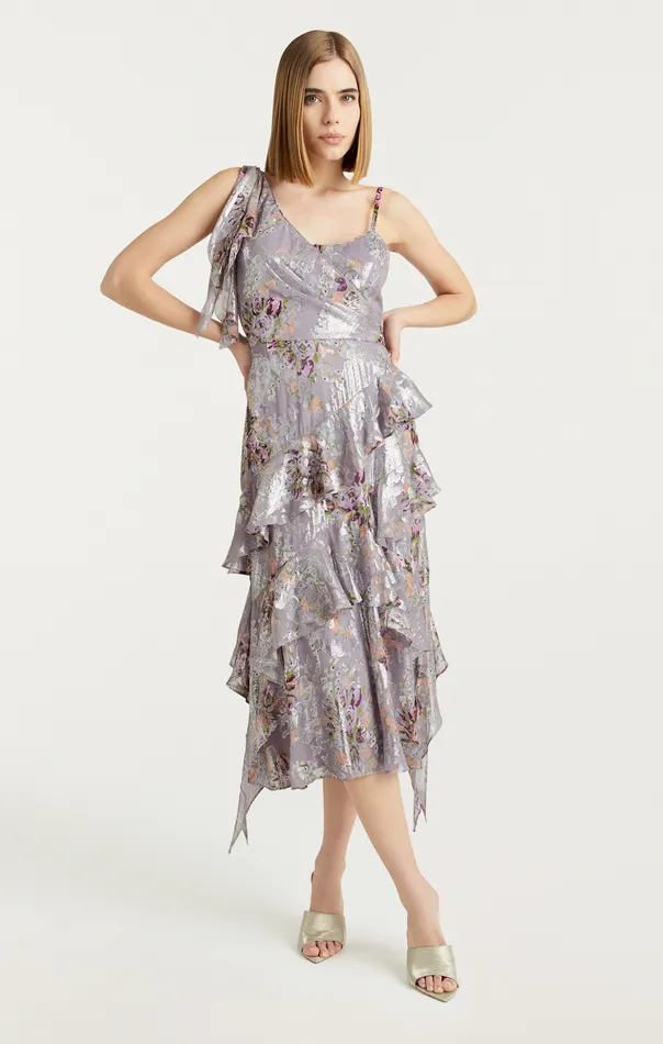 Women Cinq Sept Midi Trevor Dress Grey Multi