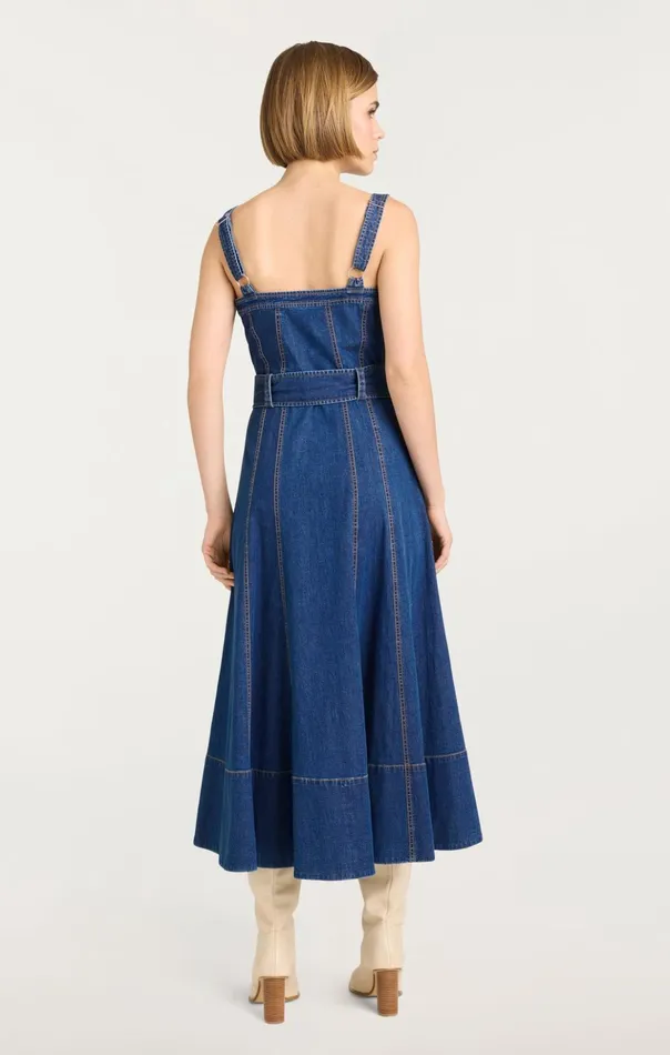 Women Cinq Sept Midi Vega Dress Medium Wash