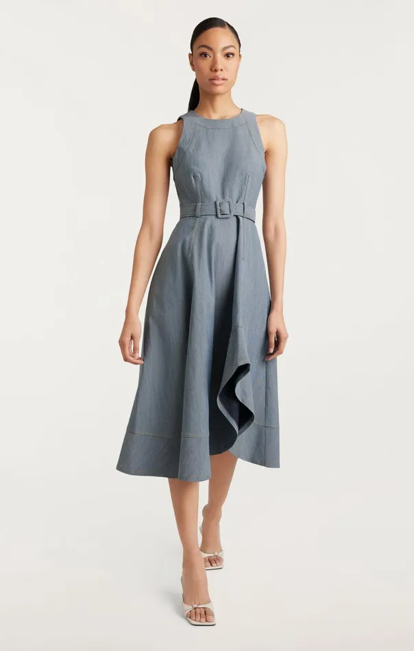 Women Cinq Sept Midi Zelda Dress Light Indigo