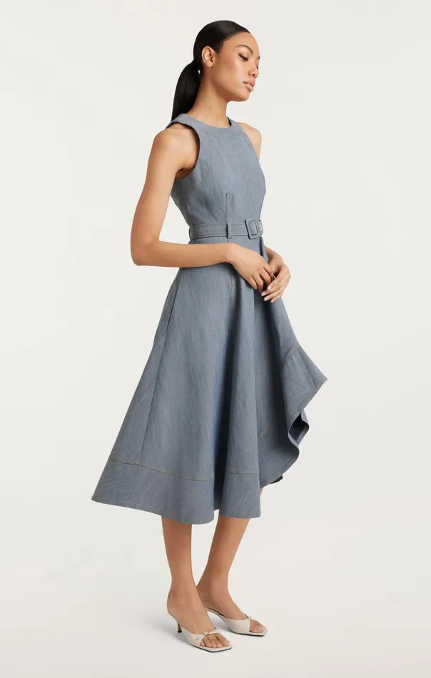 Women Cinq Sept Midi Zelda Dress Light Indigo