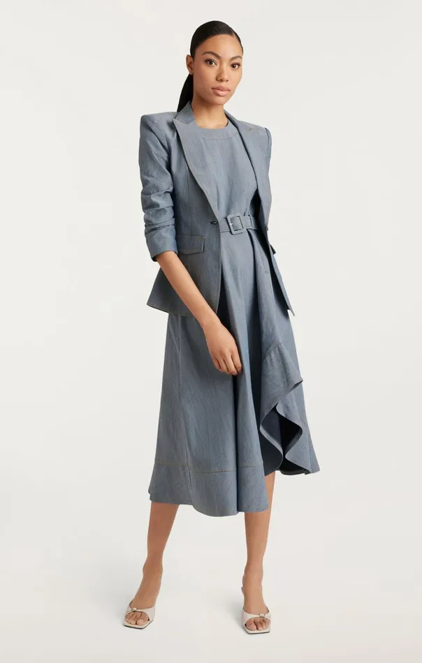 Women Cinq Sept Midi Zelda Dress Light Indigo