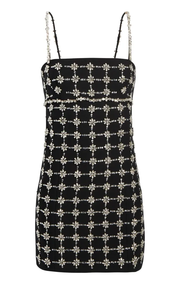 Women Cinq Sept Mini Satine Dress Blacksilver