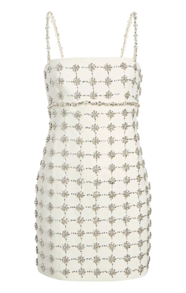 Women Cinq Sept Mini Satine Dress Ivorysilver
