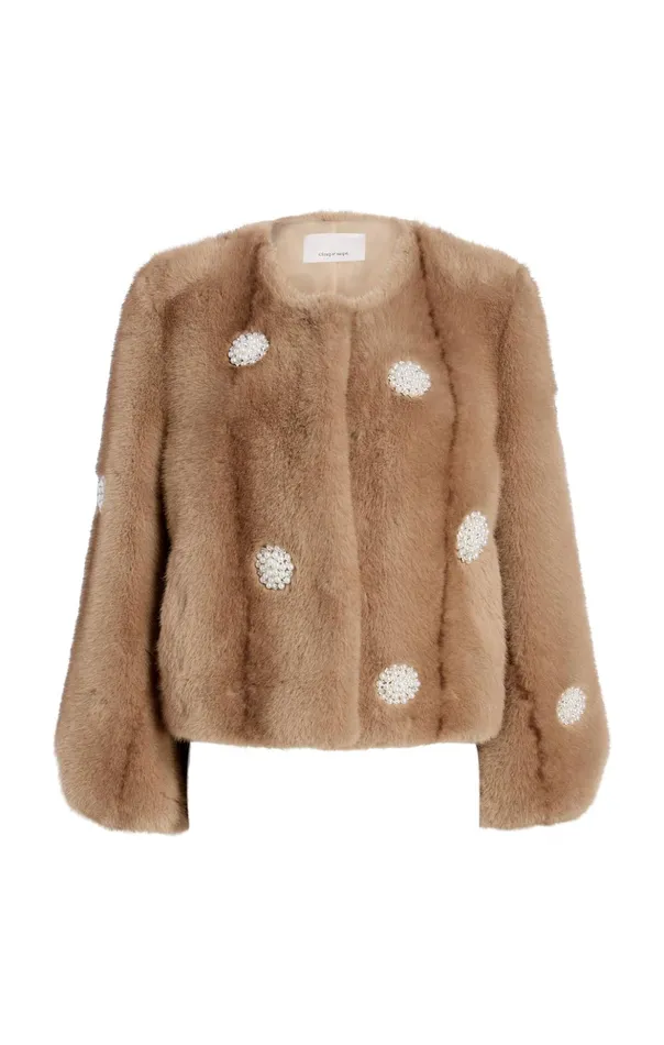 Women Cinq Sept Outerwear Faux Mink Benson Coat Pewter