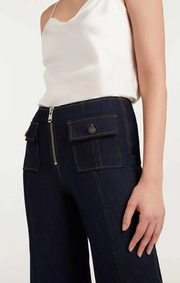 Women Cinq Sept Pants Azure Pant Indigo
