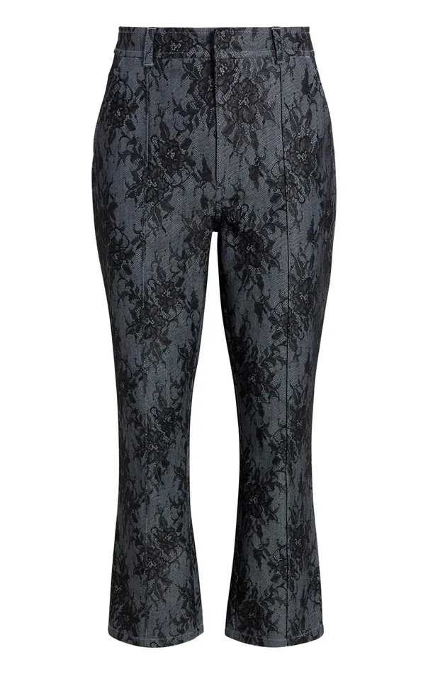 Women Cinq Sept Pants Bonded Lace Cropped Evelyn Pant Light Indigoblack
