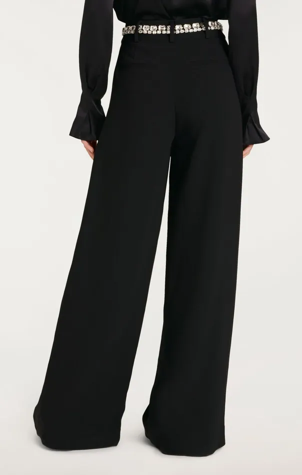 Women Cinq Sept Pants Rhinestone Chain Genna Pant Black