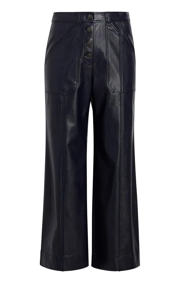 Women Cinq Sept Pants Vegan Leather Benji Pant Navy