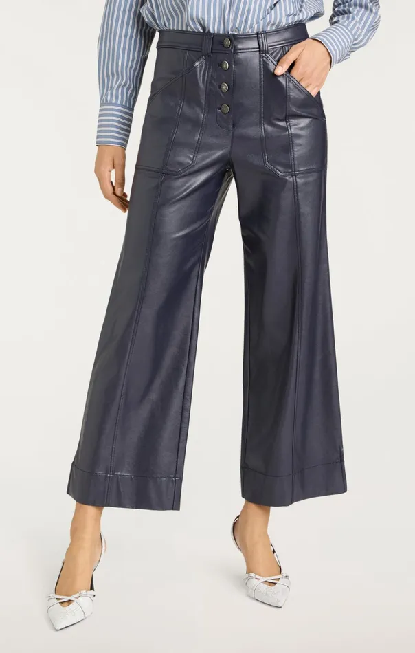 Women Cinq Sept Pants Vegan Leather Benji Pant Navy