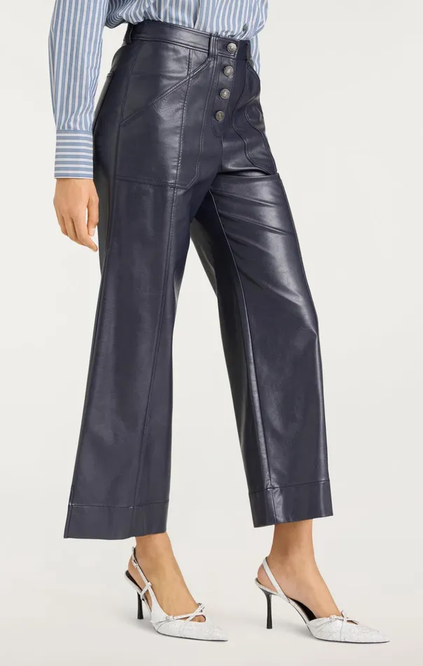 Women Cinq Sept Pants Vegan Leather Benji Pant Navy