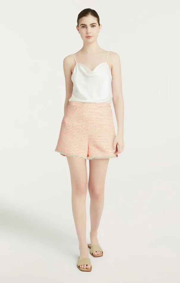 Women Cinq Sept Shorts Tweed Coronado Short Ivoryneon Coral