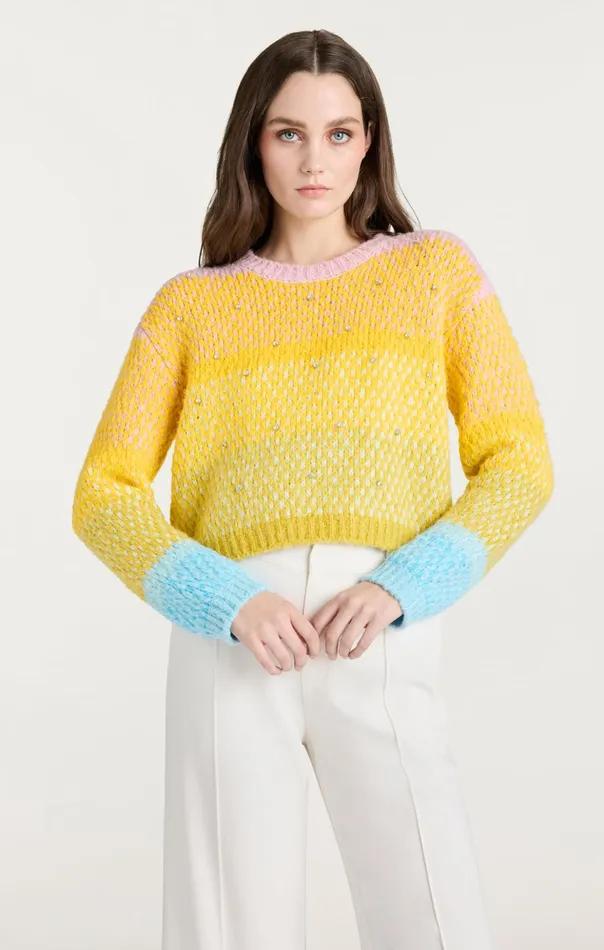 Women Cinq Sept Sweaters and Knits Caspar Pullover Rainbow Multi