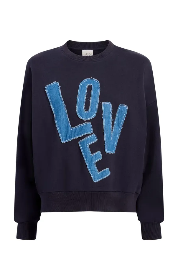 Women Cinq Sept Tees and Pullovers Denim Love Brandy Pullover Navy