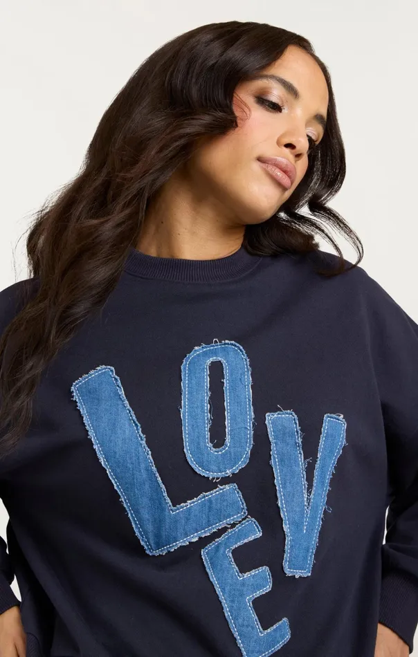 Women Cinq Sept Tees and Pullovers Denim Love Brandy Pullover Navy