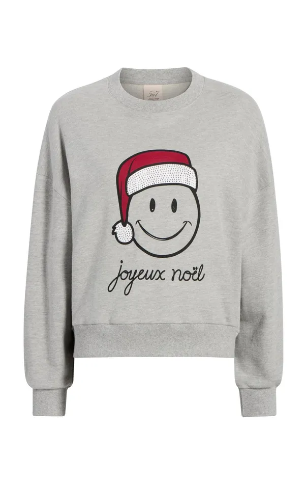 Women Cinq Sept Tees and Pullovers Heatset Smiley Joyeux Brandy Pullover Heather Greyblack Women Cinq Sept Tees and Pullovers Heatset Smiley Joyeux Brandy Pullover Heather Greyblack