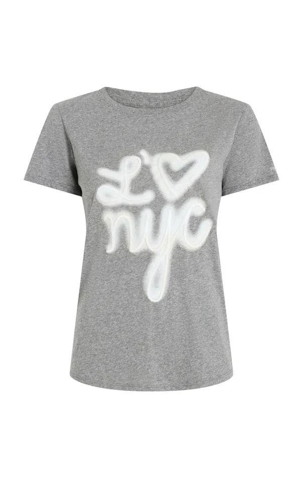 Women Cinq Sept Tees and Pullovers Love Nyc Tee Heather Greywhite