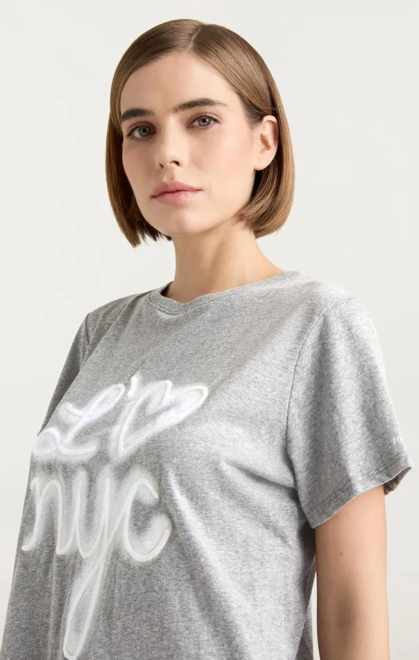 Women Cinq Sept Tees and Pullovers Love Nyc Tee Heather Greywhite