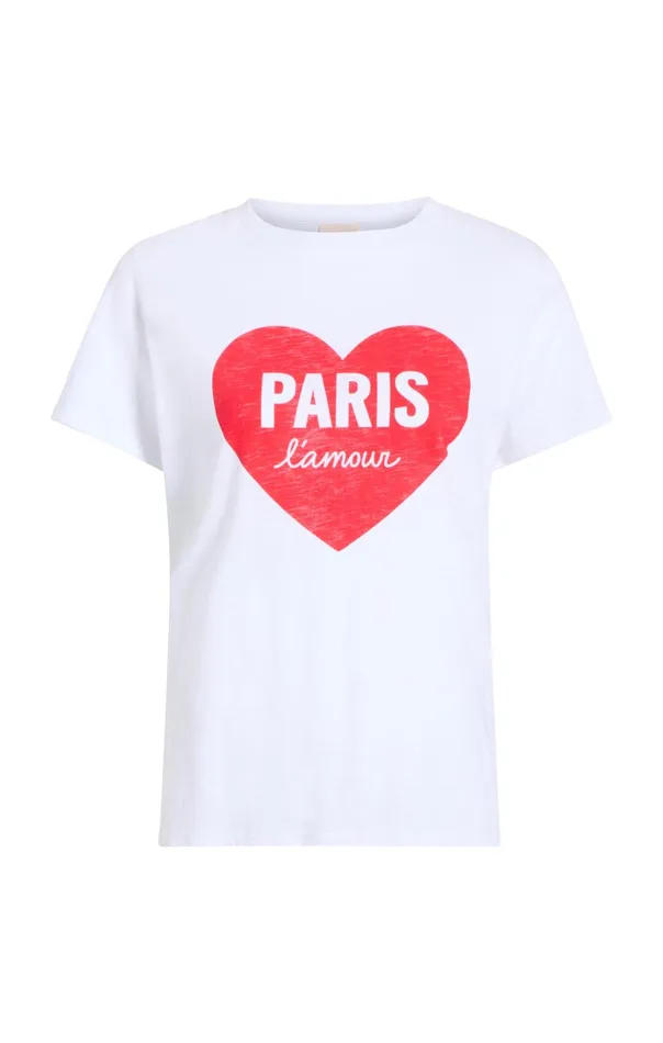 Women Cinq Sept Tees and Pullovers Paris Lamour Heart Tee Whiterose