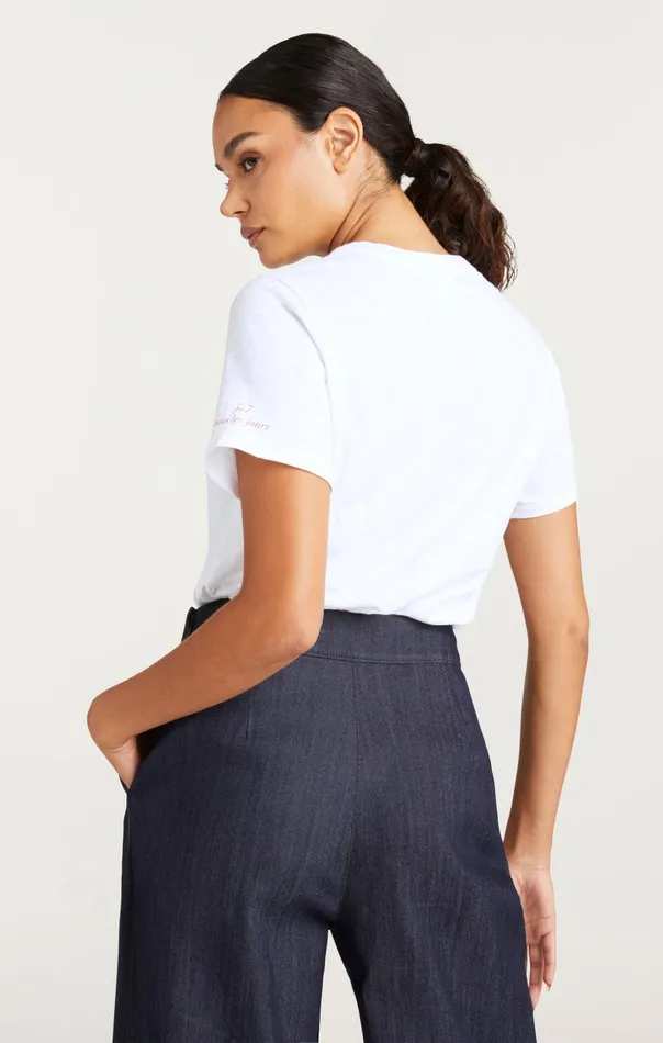 Women Cinq Sept Tees and Pullovers Paris Lamour Heart Tee Whiterose