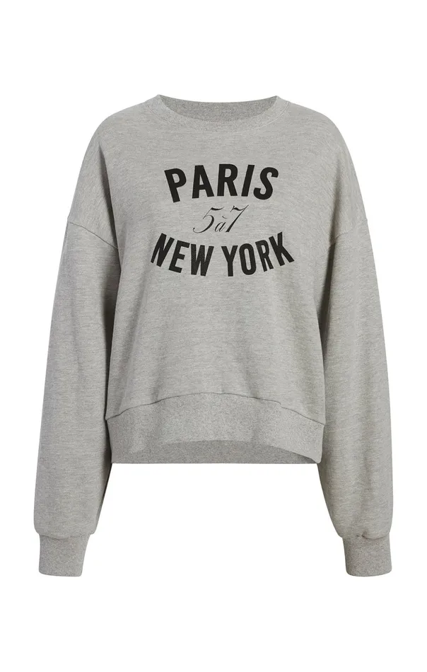 Women Cinq Sept Tees and Pullovers Paris New York Brandy Pullover Heather Greyblack Women Cinq Sept Tees and Pullovers Paris New York Brandy Pullover Heather Greyblack