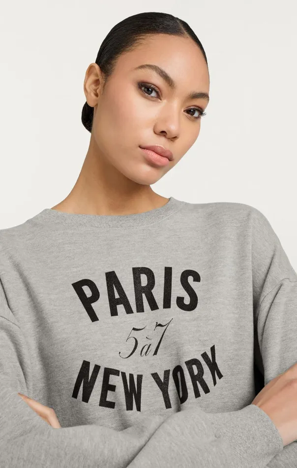 Women Cinq Sept Tees and Pullovers Paris New York Brandy Pullover Heather Greyblack