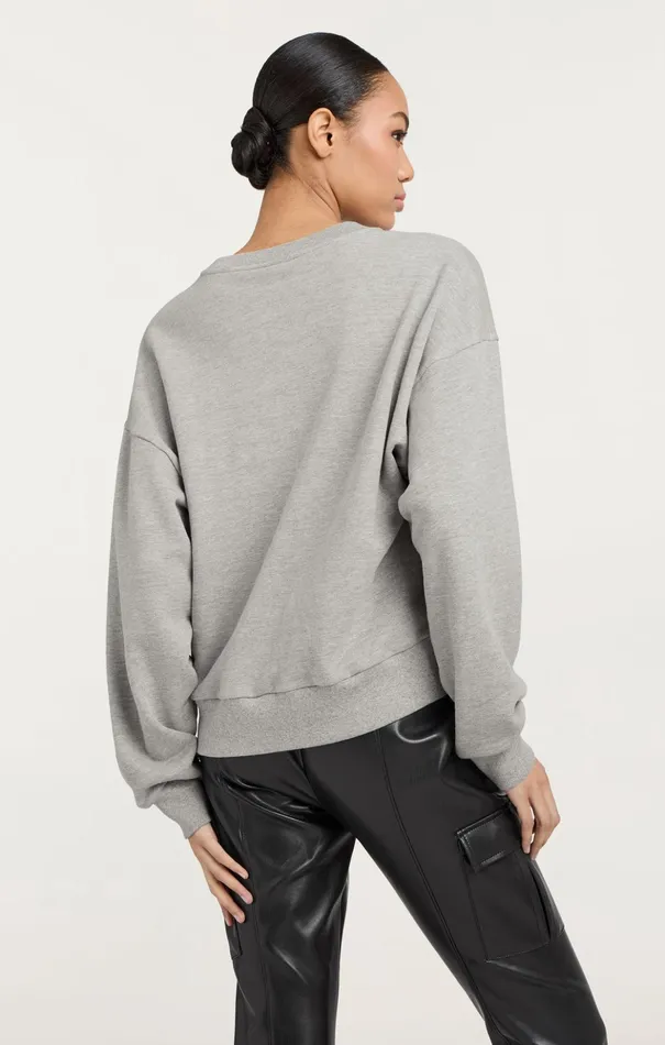 Women Cinq Sept Tees and Pullovers Rhinestone Paris New York Brandy Pullover Heather Greyblack