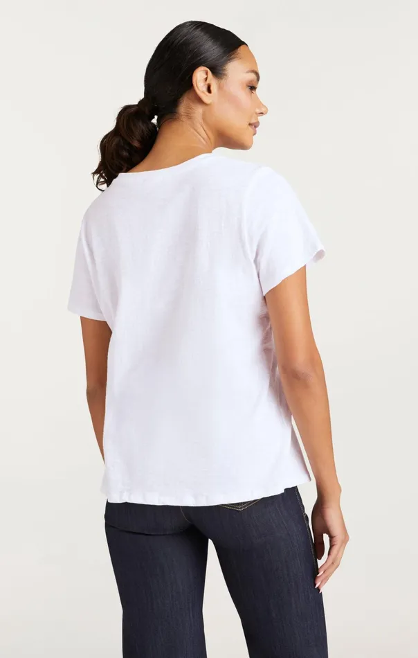 Women Cinq Sept Tees and Pullovers Smiley Joyeux Noel Tee Whiteblack