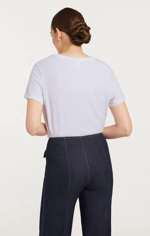 Women Cinq Sept Tees and Pullovers Smiling Heart Tee White
