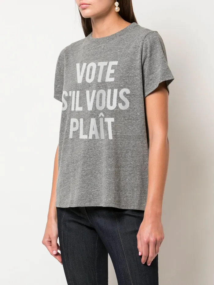 Women Cinq Sept Tees and Pullovers Vote Please Tee Heather Greywhite