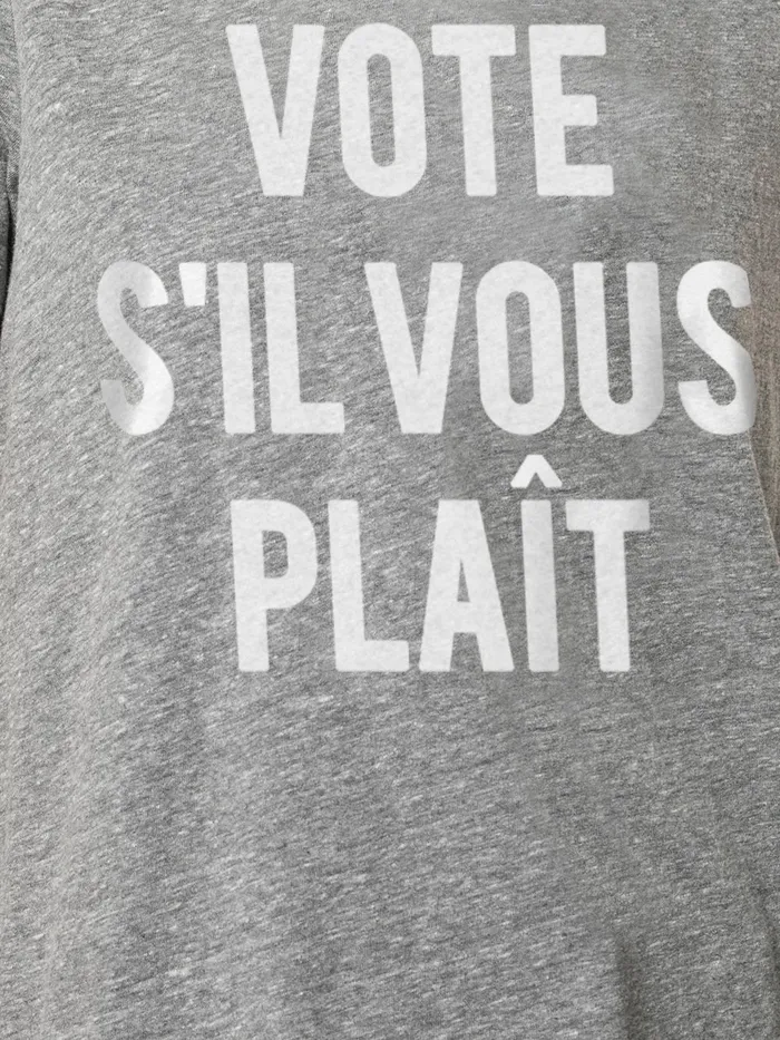 Women Cinq Sept Tees and Pullovers Vote Please Tee Heather Greywhite