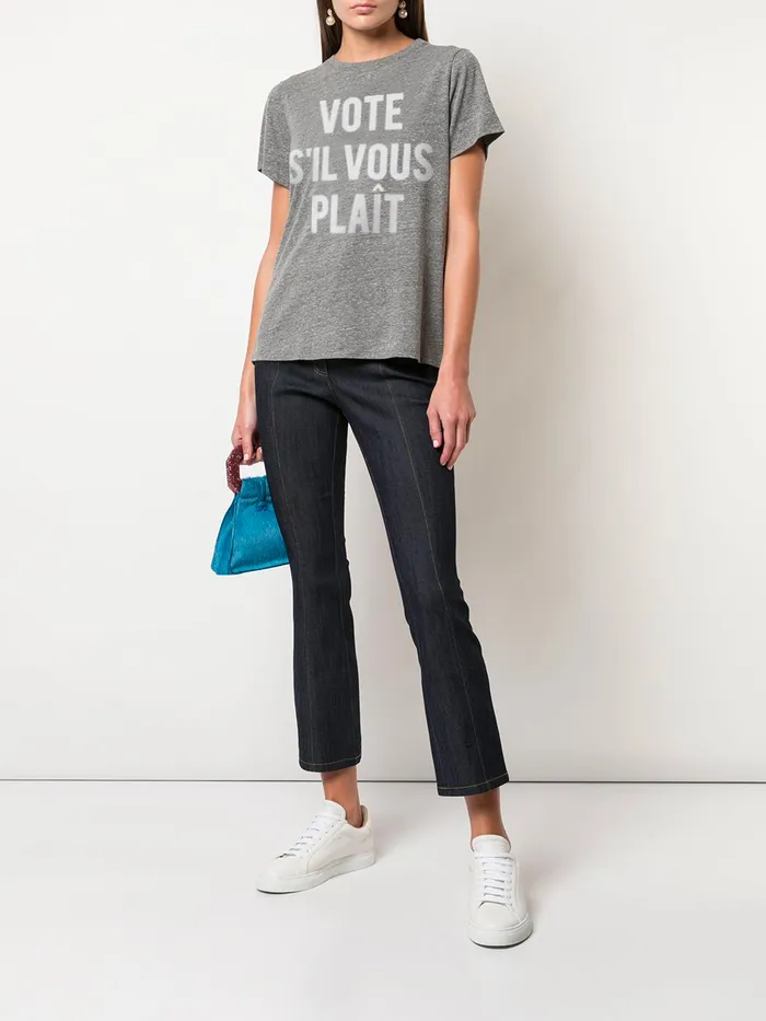 Women Cinq Sept Tees and Pullovers Vote Please Tee Heather Greywhite